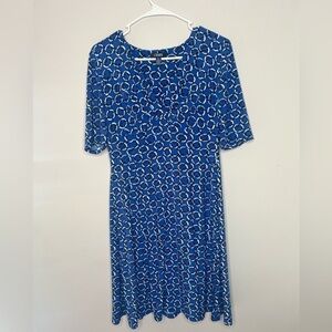 Chaps Royal Blue Sleeved Dress Size Medium